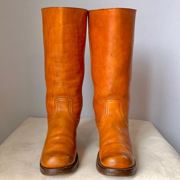 SOLD FRYE Campus Boots True Vintage Black Label Sunrise Cognac Tall Western 7 - Picture 3 of 8